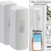 Luminea Home Control ZigBee Hygrometer:2er-Set ZigBee-Temperatur- & Luftfeuchtigkeits-Sensoren Mit App -Einrichtungsgeschäft zx7311 14