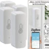 Luminea Home Control Temperatur Datenlogger:4er-Set ZigBee-Temperatur- & Luftfeuchtigkeits-Sensoren Mit App -Einrichtungsgeschäft zx7312 14