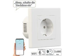 Luminea Home Control Alexa Smart Steckdose:10er-Set WLAN-Unterputz-Steckdosen Mit Verbrauch-Messung, App, 3.680 W -Einrichtungsgeschäft zx7315 14 1