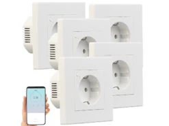 Luminea Home Control Amazon Alexa Steckdose:5er-Set WLAN-Unterputz-Steckdosen Mit Verbrauch-Messung, App, 3.680 W 16 Luminea Home Control Amazon Alexa Steckdose:5er-Set WLAN-Unterputz-Steckdosen Mit Verbrauch-Messung, App, 3.680 W -Einrichtungsgeschäft zx7317 1