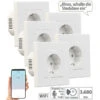 Luminea Home Control Amazon Alexa Steckdose:5er-Set WLAN-Unterputz-Steckdosen Mit Verbrauch-Messung, App, 3.680 W -Einrichtungsgeschäft zx7317 2