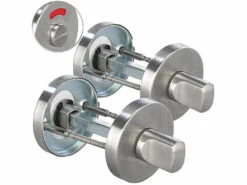 AGT Türbeschläge WC:Edelstahl-Rosetten-Set Für Bad & WC, Drehknopf, Rund, 2er-Set