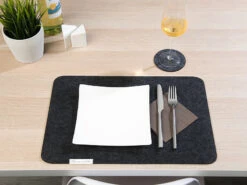 Rosenstein & Söhne Tischset:12er-Set Abwaschbare Filz-Tischmatten, Dunkelgrau, 45 X 30 Cm -Einrichtungsgeschäft zx8046 2