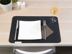 Rosenstein & Söhne Tischset:12er-Set Abwaschbare Filz-Tischmatten, Dunkelgrau, 45 X 30 Cm -Einrichtungsgeschäft zx8046 3