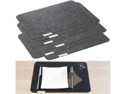 Rosenstein & Söhne Tischset:12er-Set Abwaschbare Filz-Tischmatten, Dunkelgrau, 45 X 30 Cm -Einrichtungsgeschäft zx8046 4