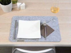 Rosenstein & Söhne Untersetzer:12er-Set Abwaschbare Filz-Tischmatten, Hellgrau, 45 X 30 Cm X -Einrichtungsgeschäft zx8047 2