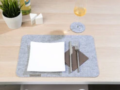 Rosenstein & Söhne Filzuntersetzer:6er-Set Abwaschbare Filz-Tischsets, Hellgrau, 45 X 30 Cm -Einrichtungsgeschäft zx8047 3 1