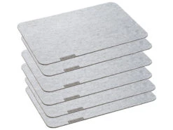 Rosenstein & Söhne Untersetzer:12er-Set Abwaschbare Filz-Tischmatten, Hellgrau, 45 X 30 Cm X