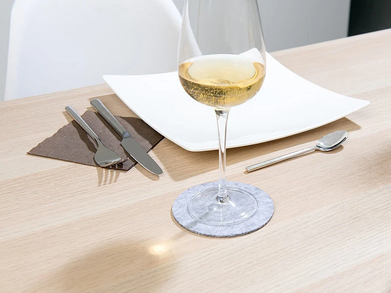 Rosenstein & Söhne Untersetzer Für Teller:12er-Filz-Set: 6 Matten Mit 45x30cm & 6 Untersetzer M. 10cm, Hellgrau 10 Rosenstein & Söhne Untersetzer Für Teller:12er-Filz-Set: 6 Matten Mit 45x30cm & 6 Untersetzer M. 10cm, Hellgrau – Bild 8