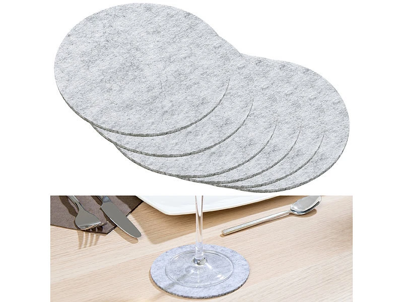Rosenstein & Söhne Untersetzer Für Teller:12er-Filz-Set: 6 Matten Mit 45x30cm & 6 Untersetzer M. 10cm, Hellgrau 9 Rosenstein & Söhne Untersetzer Für Teller:12er-Filz-Set: 6 Matten Mit 45x30cm & 6 Untersetzer M. 10cm, Hellgrau – Bild 7