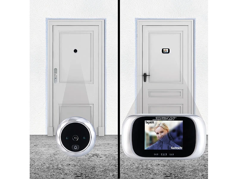 Somikon Türspion Ohne Bohren:Digitale Türspion-Kamera Mit 7,1-cm-Farbdisplay (2,8") Und Nachtsicht 6 Somikon Türspion Ohne Bohren:Digitale Türspion-Kamera Mit 7,1-cm-Farbdisplay (2,8") Und Nachtsicht – Bild 4