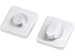 AGT Türbeschläge Badezimmer:2er-Set Edelstahl-Türbeschlag Bad & WC, 2 Klinken & Rosetten, Eckig -Einrichtungsgeschäft zx8081 1 1