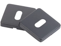 AGT Türklinken Edelstahl:3er-Set Edelstahl-Türbeschläge, Je 2 Klinken & Rosetten, Eckig Schwarz -Einrichtungsgeschäft zx8082 1