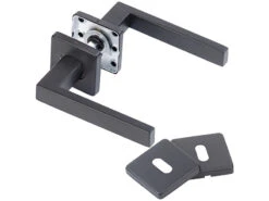 AGT Moderner Türbeschlag:4er-Set Edelstahl-Türbeschläge, 1x Für Bad/WC, 3x Für Zimmertüren -Einrichtungsgeschäft zx8082 2 1