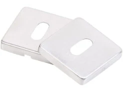 AGT Türbeschlag, Modern:2er-Set Edelstahl-Türbeschlag Mit 2 Klinken & Rosetten, Eckig, Silbern -Einrichtungsgeschäft zx8083 3 2