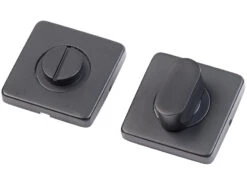 AGT Toiletten-Türklinken:2er-Set Edelstahl-Türbeschlag Bad & WC, 2 Klinken & Rosetten, Schwarz -Einrichtungsgeschäft zx8084 1