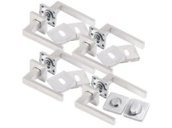 AGT Türbeschlag Rostfrei:8er-Set Edelstahl-Türbeschläge Für Alle Innen-Türen, Mit 8 Türklinken