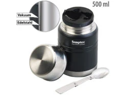 Semptec Thermobecher To-Go:3er-Set Doppelwand-Edelstahl-Thermobecher Mit Löffel, 350/500/750 Ml -Einrichtungsgeschäft zx8183 3