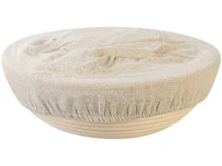 Rosenstein & Söhne Brot Backen Zubehör:2er-Set Gärkörbe, Ø 25 & 30 Cm, Abdecktücher, Gabel, Reinigungspinsel -Einrichtungsgeschäft zx8332 2