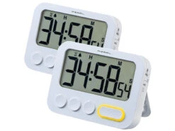PEARL Timer-Vibrationswecker:2er-Set Digitale Küchentimer Mit Ton-, LED- Und Vibrationsalarm